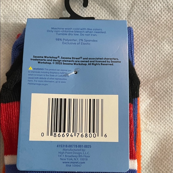 Bert and Ernie Colorful Striped Sesame Street Character Socks NWT - Picture 6 of 6